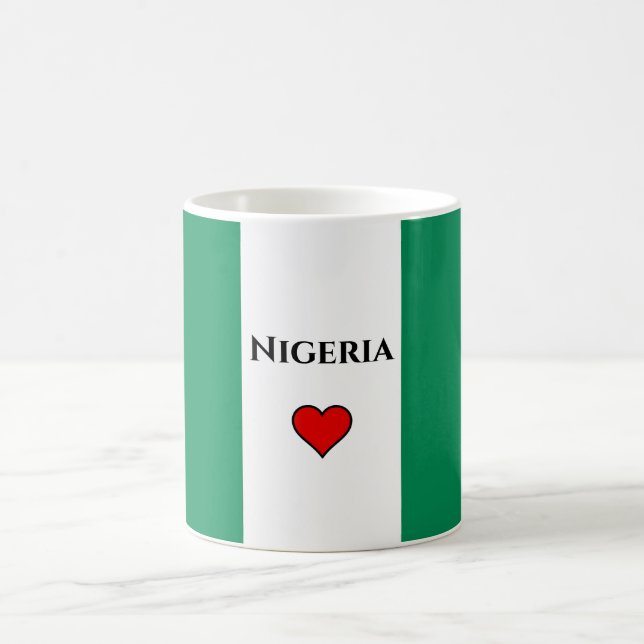 Nigeria Flagga Classic Mugg, 11 oz Kaffemugg (Center)