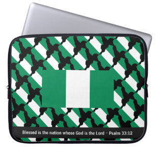 NIGERIA FLAGGA Customized Scripture Nigerian Lapto Laptop Fodral