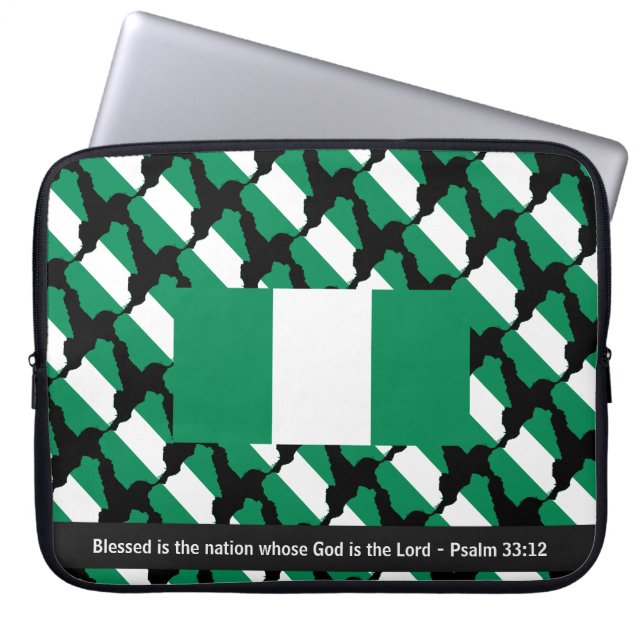 NIGERIA FLAGGA Customized Scripture Nigerian Lapto Laptop Fodral (Framsidan)