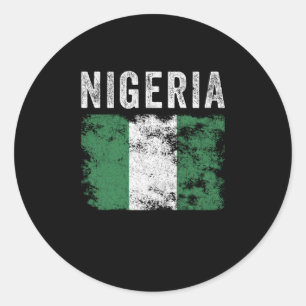 Nigeria Flagga Disted - Nigerias Flagga Runt Klistermärke