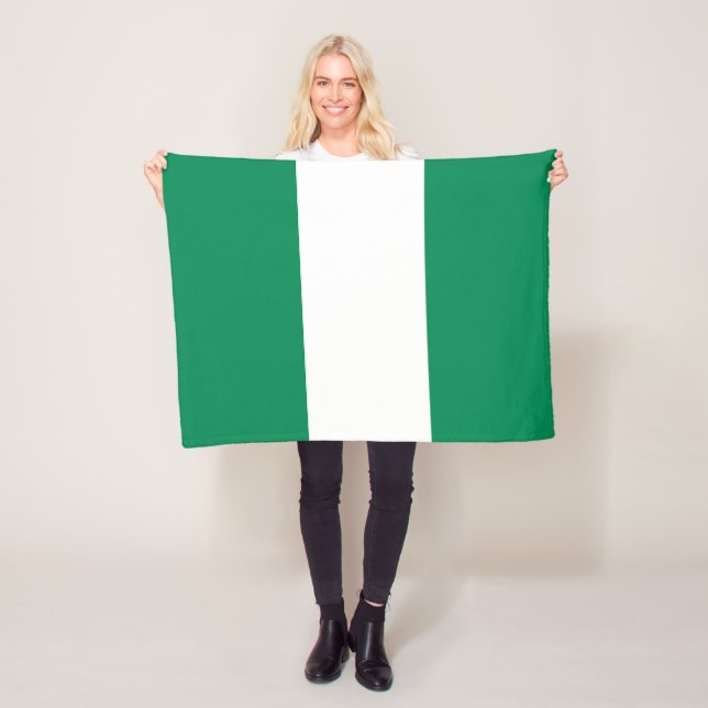 Nigeria Flagga Fleecefilt (På plats)