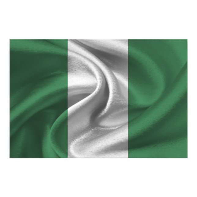 Nigeria Flagga Fototryck (Framsidan)