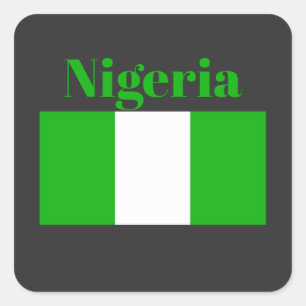 Nigeria Flagga Fyrkantigt Klistermärke