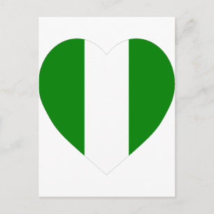 Nigeria Flagga Heart Vykort