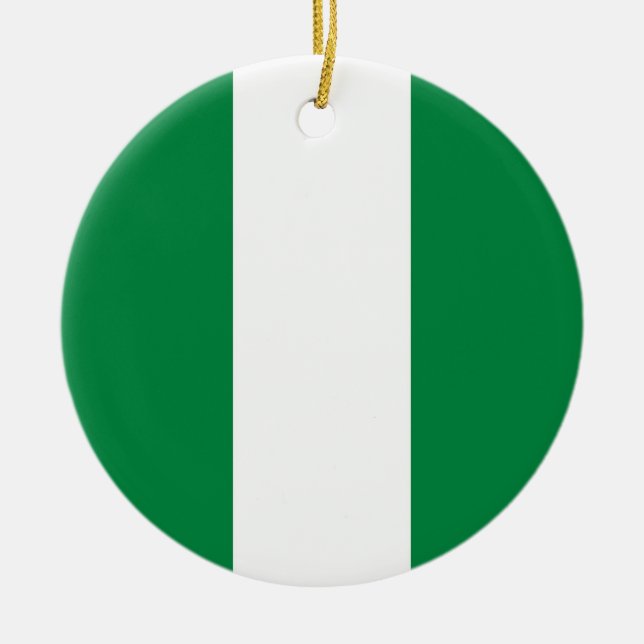 Nigeria flagga julgransprydnad keramik (Framsidan)