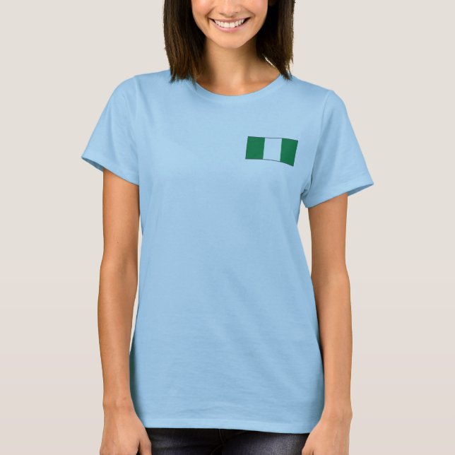 Nigeria Flagga + Kart T-Shirt (Framsida)