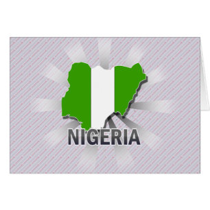 Nigeria Flagga Karta 2.0 Hälsningskort