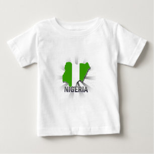 Nigeria Flagga Karta 2.0 Tee Shirt