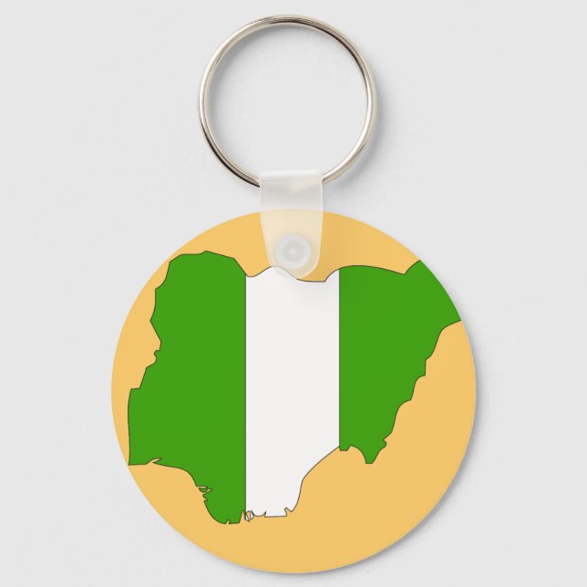 Nigeria flagga karta nyckelring (Framsida)