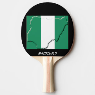 NIGERIA FLAGGA & KARTA Personlig BLACK Pingisracket