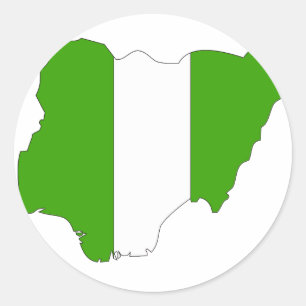 Nigeria flagga karta runt klistermärke
