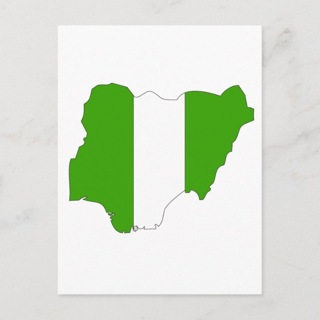 Nigeria flagga karta vykort (Framsida)