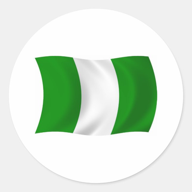 Nigeria Flagga Klistermärke (Framsida)