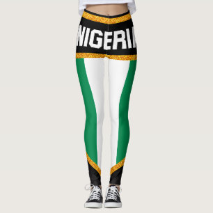 Nigeria Flagga Leggings