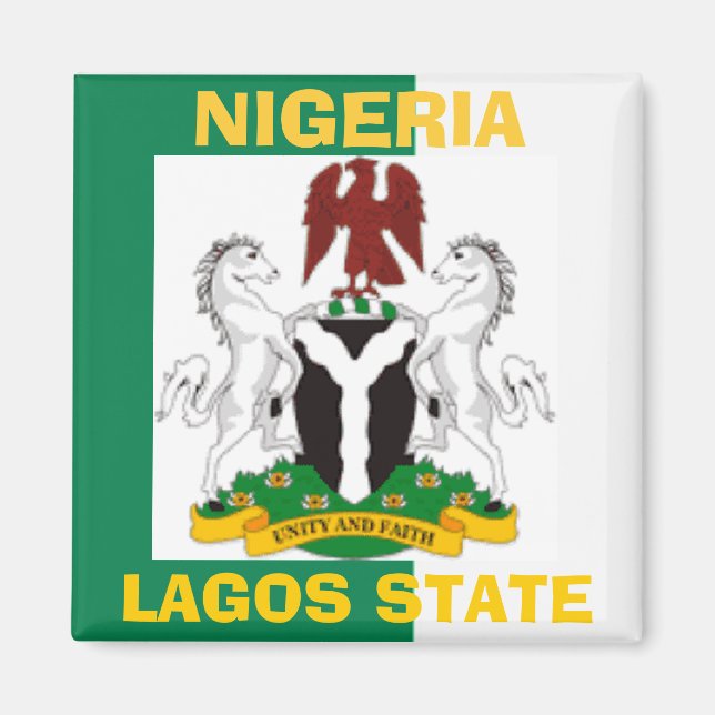 Nigeria Flagga Magnet (Framsidan)