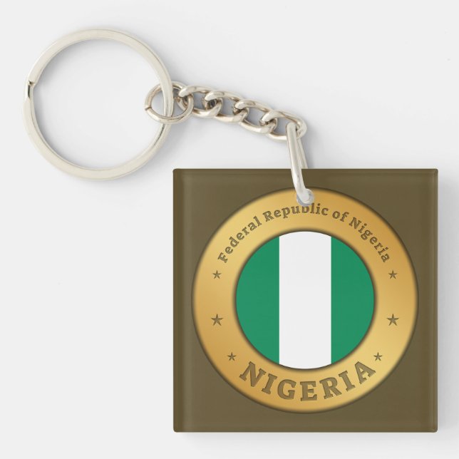 Nigeria Flagga Märke (Framsidan)