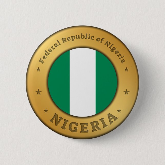 Nigeria Flagga Märke Knapp (Framsida)