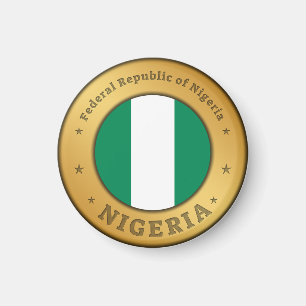 Nigeria Flagga Märke Magnet
