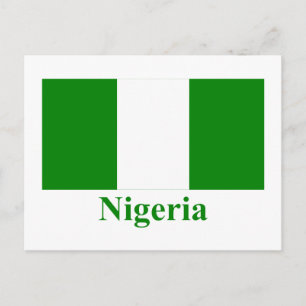 Nigeria Flagga med Namn Vykort