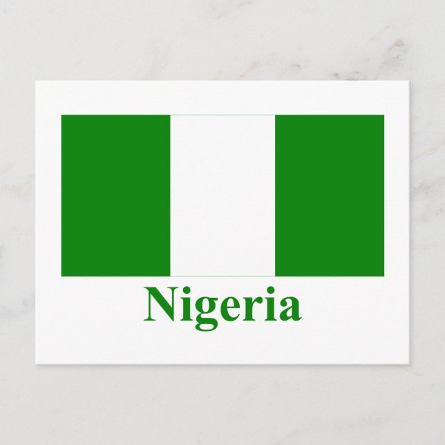 Nigeria Flagga med Namn Vykort (Framsida)