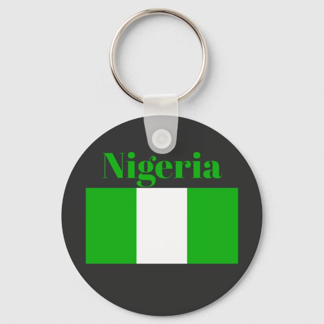 Nigeria Flagga Nyckelring (Framsida)