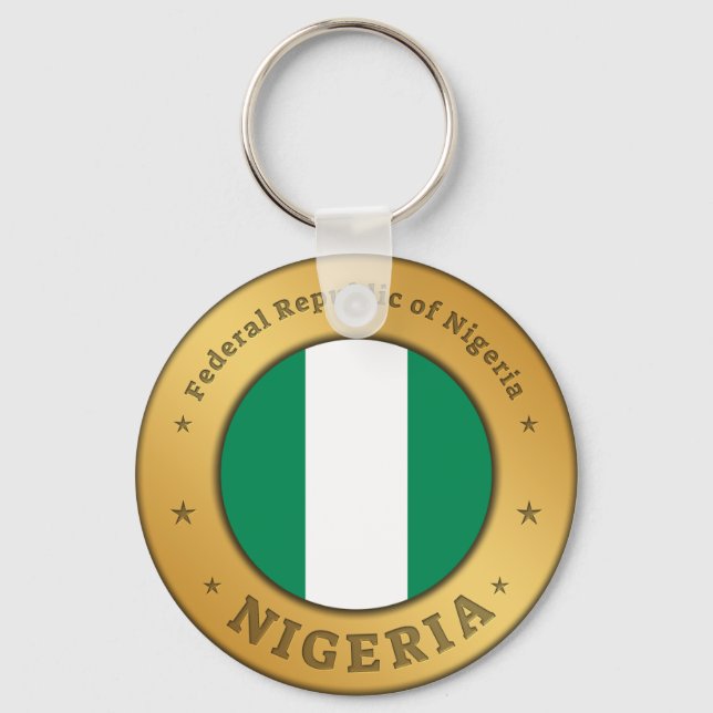 Nigeria Flagga Nyckelring (Framsida)