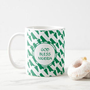 NIGERIA Flagga Patriotic Anpassningsbar Monogram V Kaffemugg