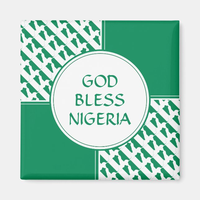 NIGERIA Flagga Patriotic Nigerian Naija Magnet (Framsidan)