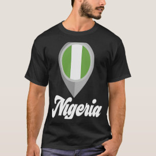 NIGERIA Flagga Pin I Kärlek NIGERIA Travel T Shirt