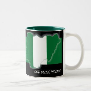 NIGERIA FLAGGA-skript har anpassats Två-Tonad Mugg