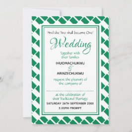 NIGERIA FLAGGA Snyggt Anpassad nigeriansk Bröllop Inbjudningar