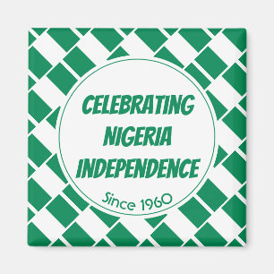 NIGERIA FLAGGA som firar självständighet Magnet
