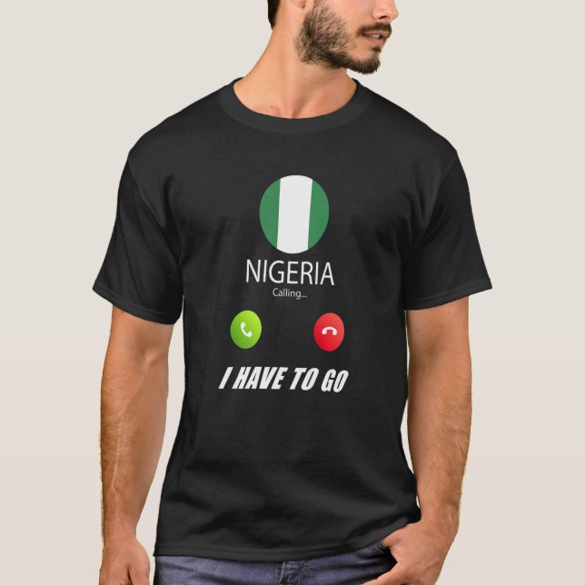 Nigeria, Flagga Souvenir T Shirt (Framsida)