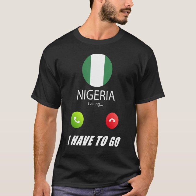 Nigeria, Flagga Souvenir T Shirt (Framsida)