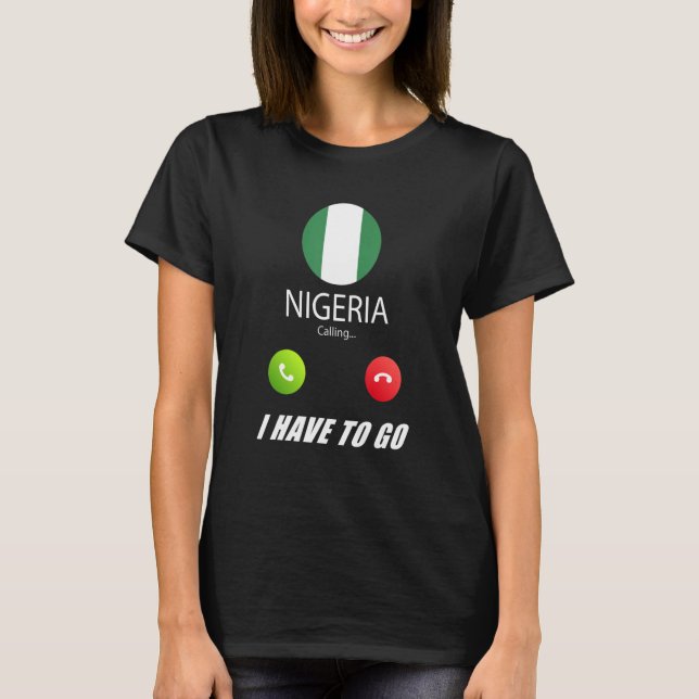 Nigeria, Flagga Souvenir T Shirt (Framsida)