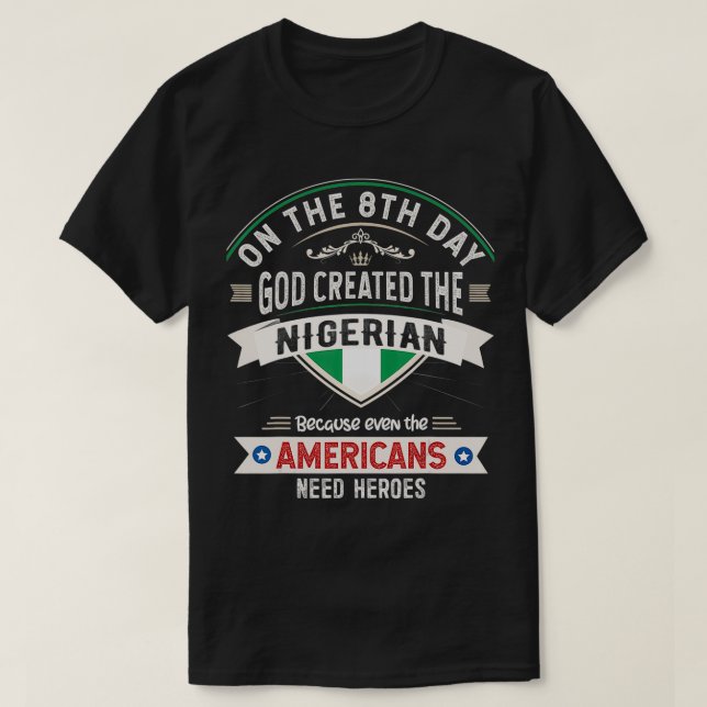 Nigeria Flagga Souvenirs för nigerianer Manar & Wo T Shirt (Design framsida)