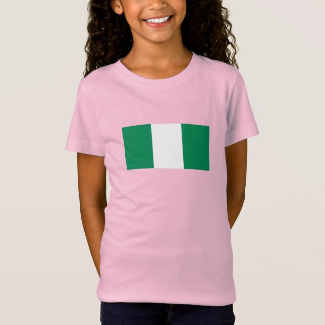 Nigeria Flagga T Shirt (Framsida)