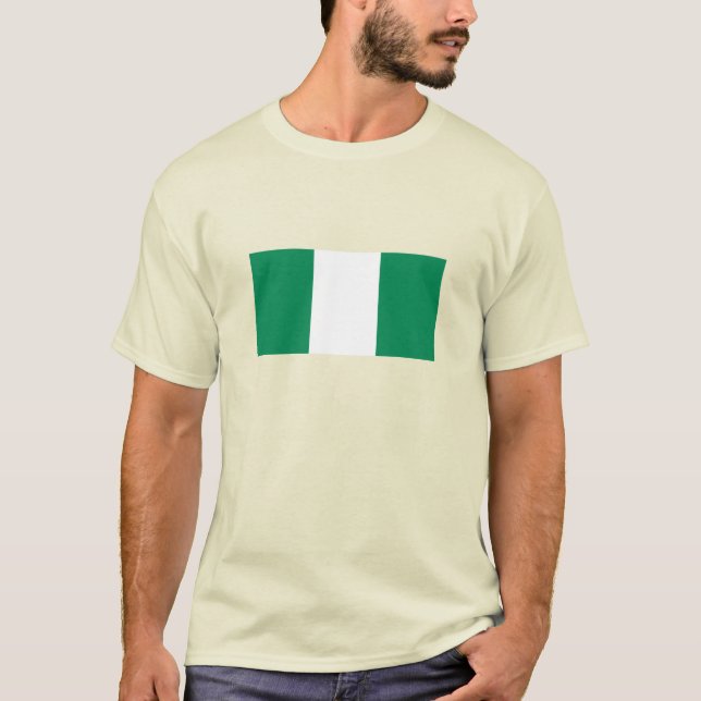 Nigeria Flagga T Shirt (Framsida)