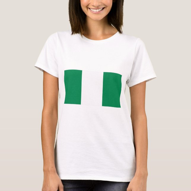 Nigeria Flagga T Shirt (Framsida)