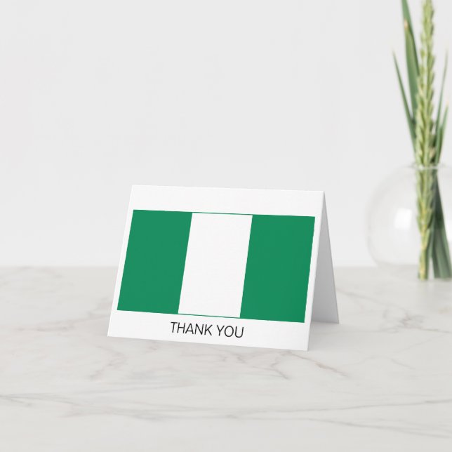Nigeria Flagga Tack Kort (Framsida)