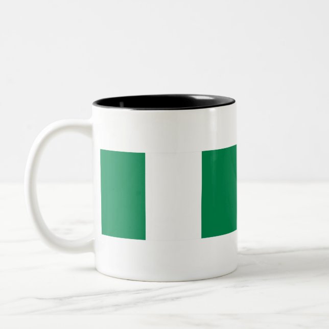 Nigeria Flagga Två-Tonad Mugg (Vänster)