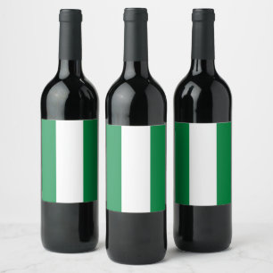 Nigeria flagga vinflaska etikett