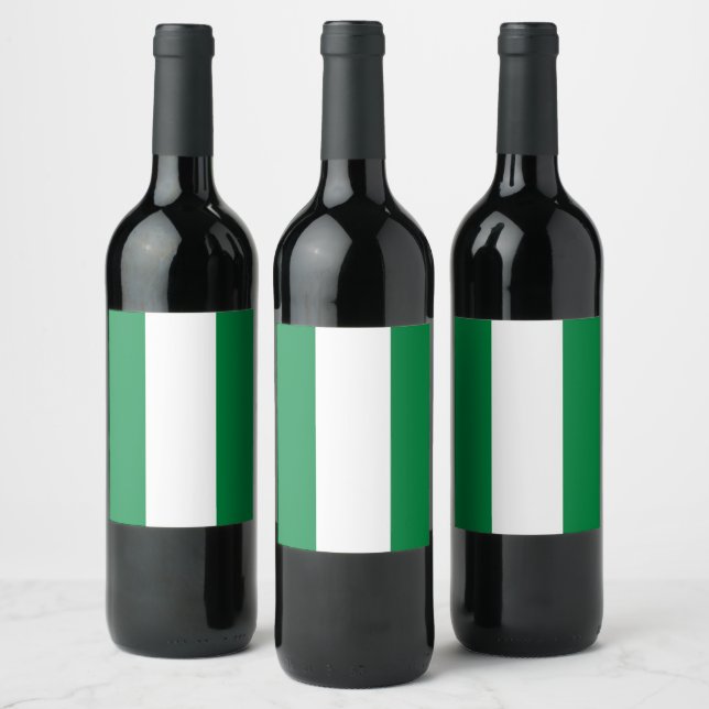 Nigeria flagga vinflaska etikett (Flaskor)