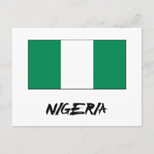 Nigeria Flagga Vykort (Framsida)
