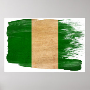 Nigeria flaggaaffischer poster