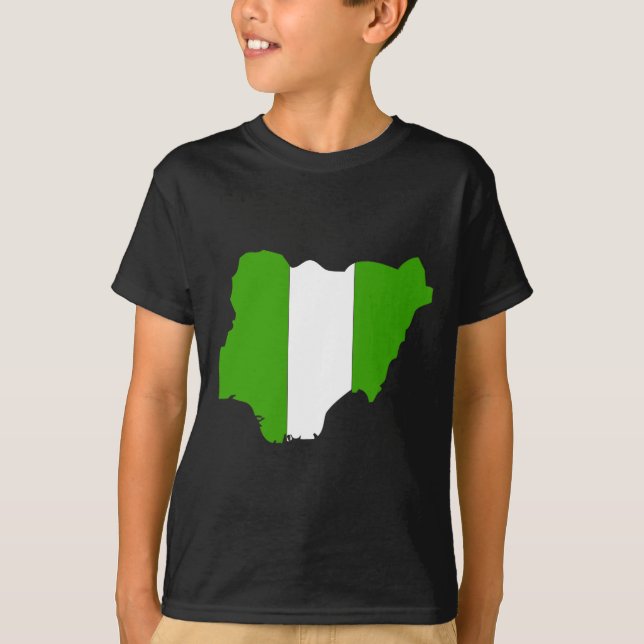 Nigeria flaggakarta t-shirt (Framsida)