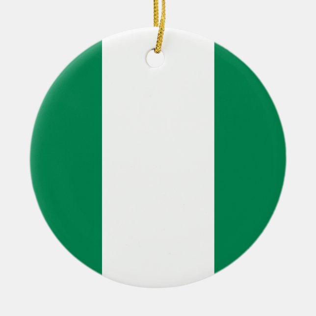 Nigeria flaggaprydnad julgransprydnad keramik (Framsidan)