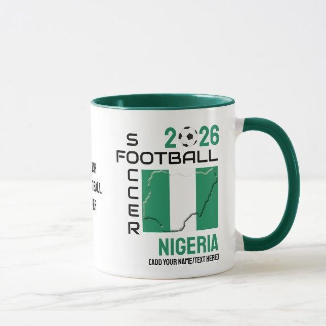 NIGERIA-fotbollens Anpassningsbar 2026 VARJE ÅR Mugg (Höger)