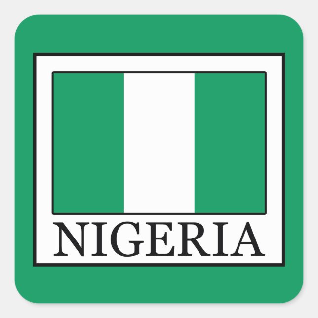 Nigeria Fyrkantigt Klistermärke (Framsida)