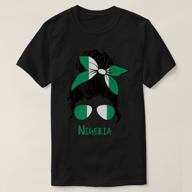 Nigeria Girl Nigerian Girl Nigeria Women flagga T- T Shirt (Design framsida)